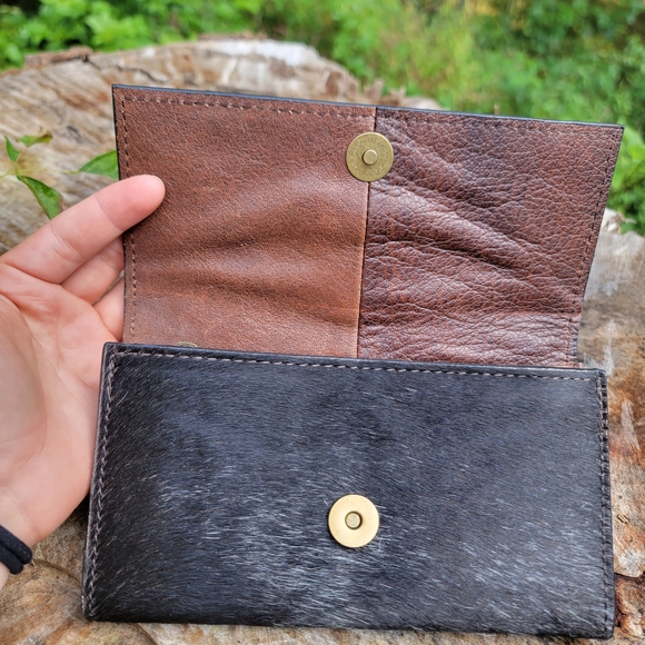 Myra Bag Turquoise and Brown Floral Leather Wallet - Picture 4 of 7